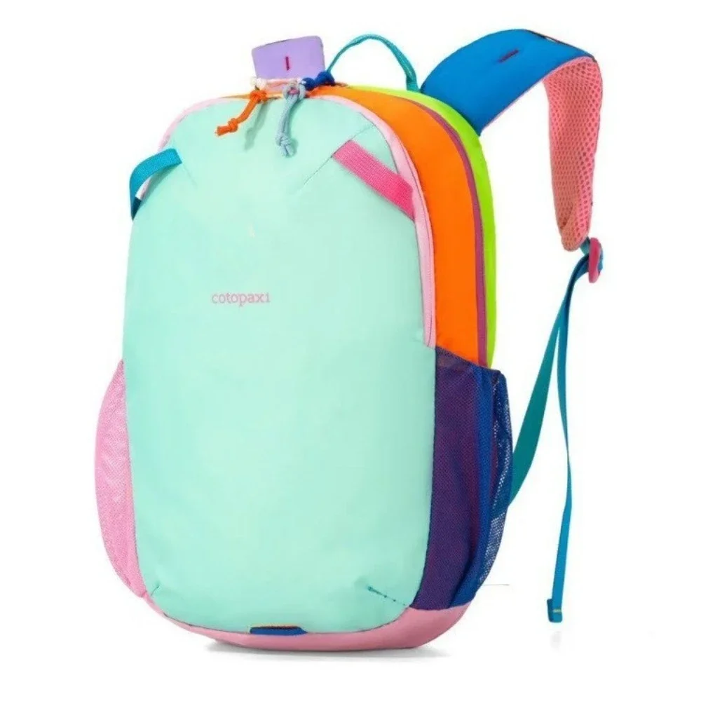 Dopamine Color Block Casual Daypack Lightweight Portable Outdoor Backpack For Women Kids School Travel Bag