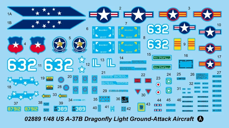 Trumpcirculation 02889 1/48 US A-37B Libellule Lumière Sol-Attaque Avion-Assembler Échelle Modèle Kit