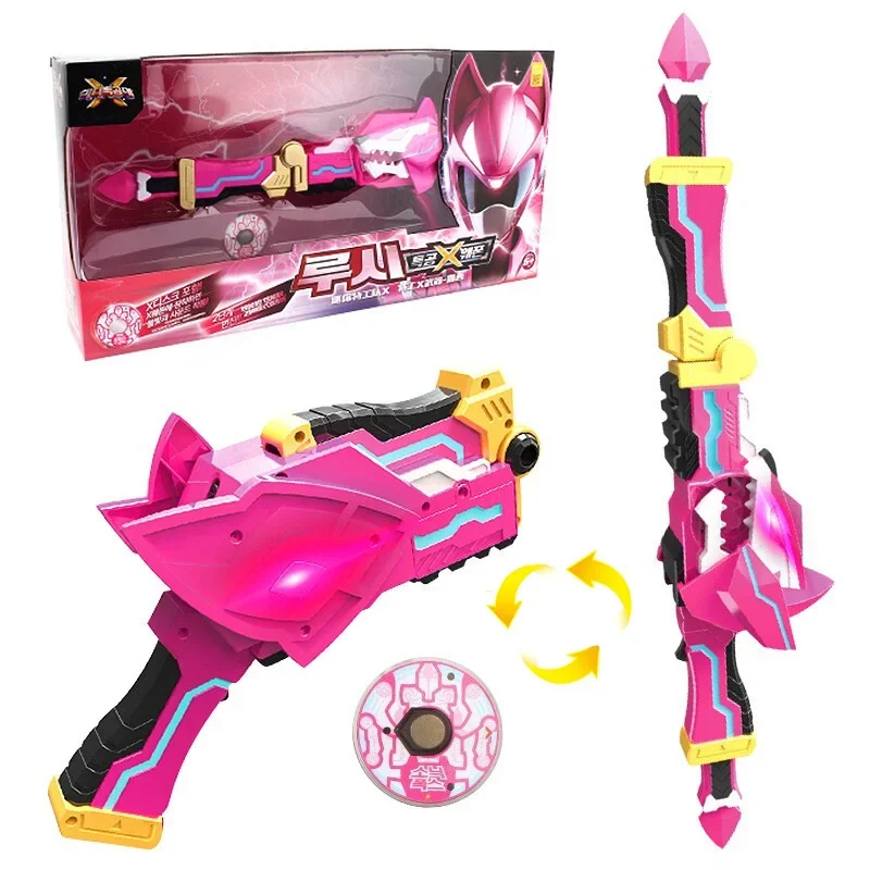 Dwa tryby Mini Force Transformation Sword Zabawki z dźwiękiem i światłem Figurki akcji MiniForce X Deformation Storm Weapon Gun Toy