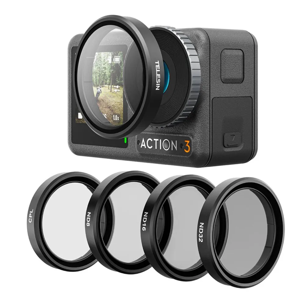 

CPL ND8 ND16 ND32 Lens Filter Set for DJI OSMO Action 4 3 Aluminium Alloy Frame