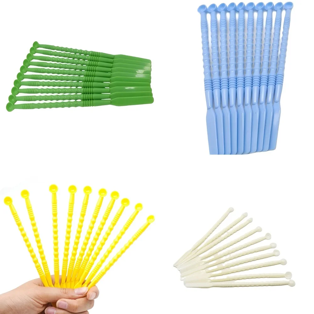 10Pcs Dental Double-Ended Mixing Spatula - Plastic Tool for Cement Powder & Gypsum Dentist Lab Supplies