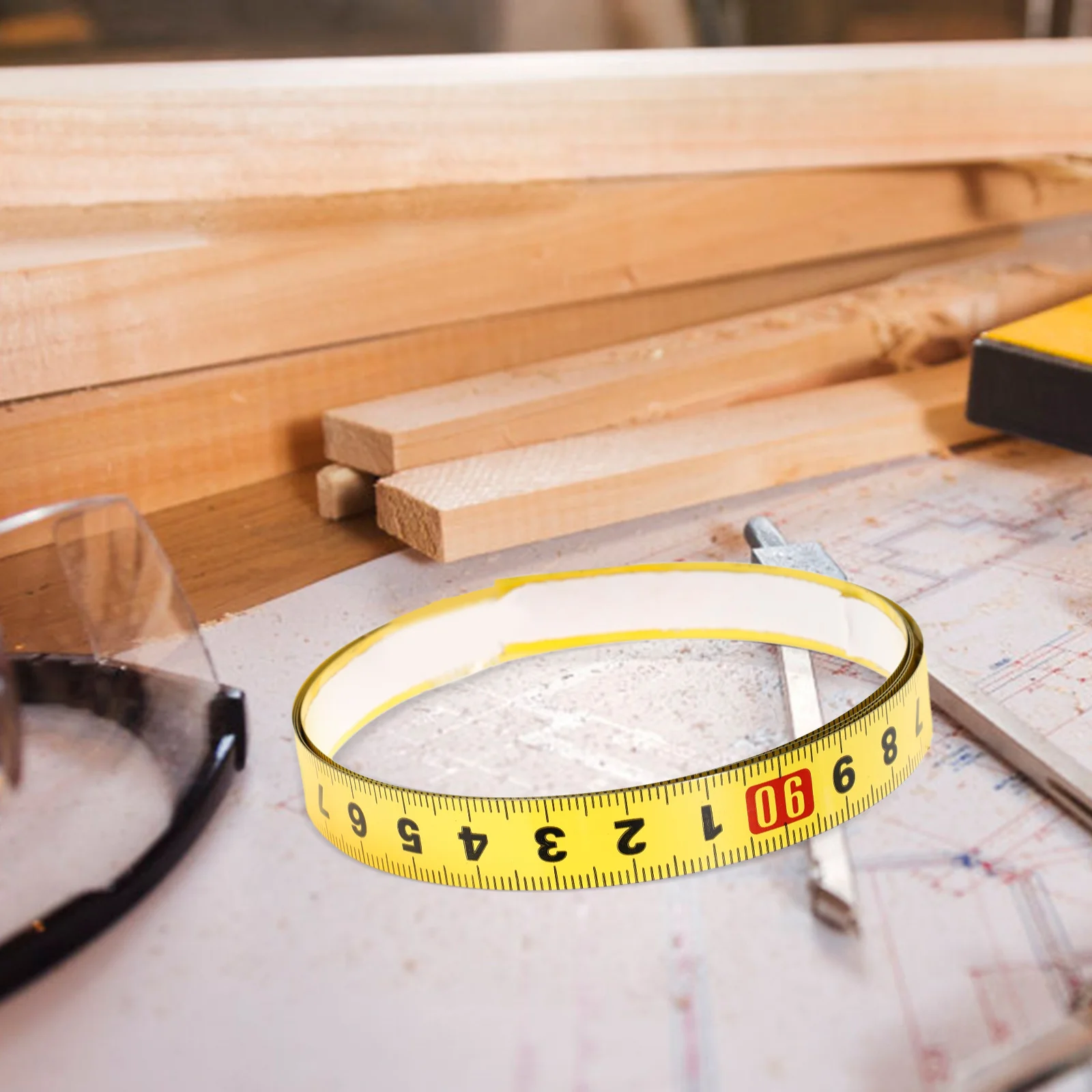 

Self Adhesive Measure Tape 1M Steel Ruler for Woodworking Sticky Dispenser Measuring Tool Tape Ruler Inches Marker