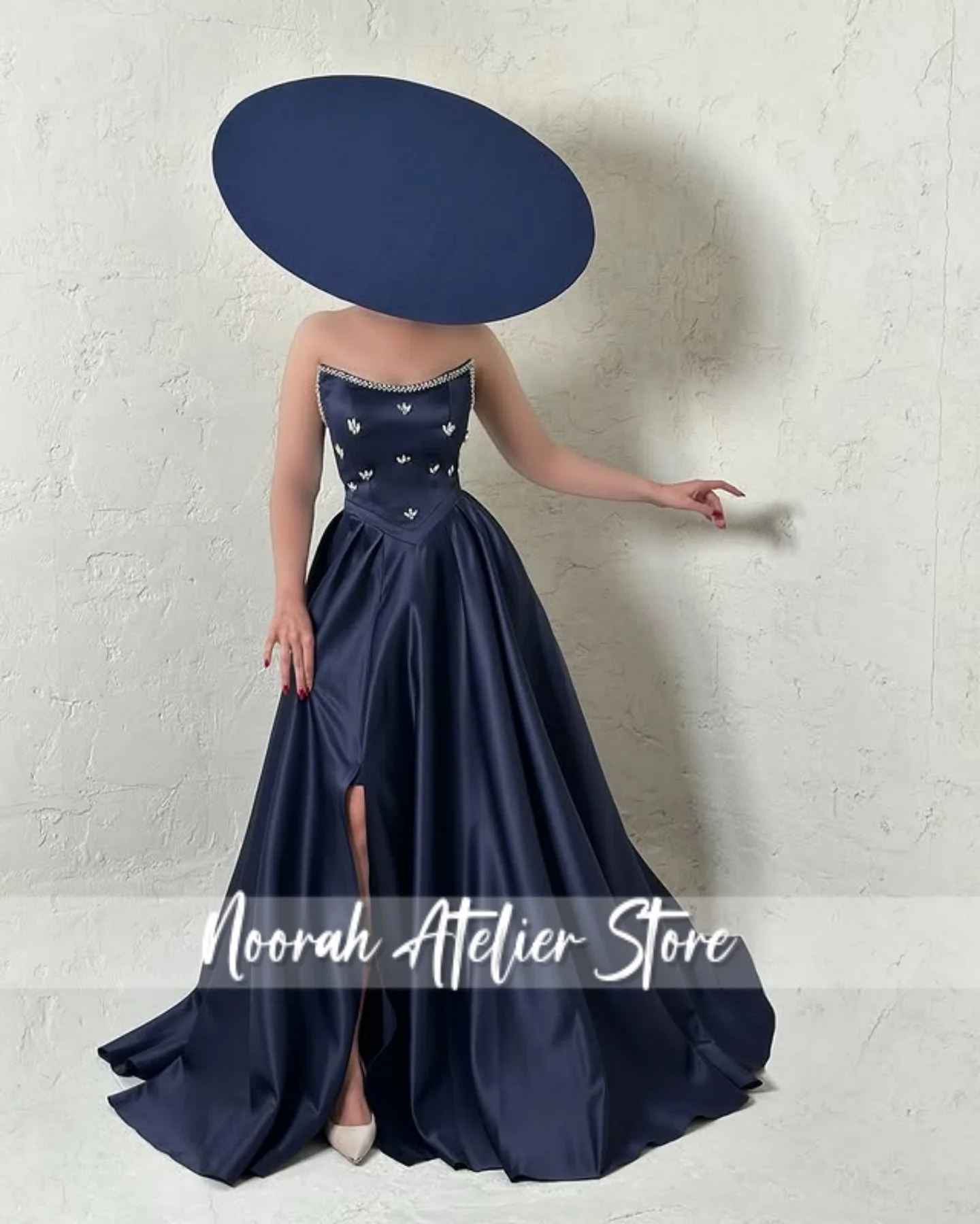 Bebé Rosa sin tirantes con cuentas de lujo de alta calidad vestidos de noche para mujer 2025 hendidura Aline vestido de fiesta largo de boda personalizado