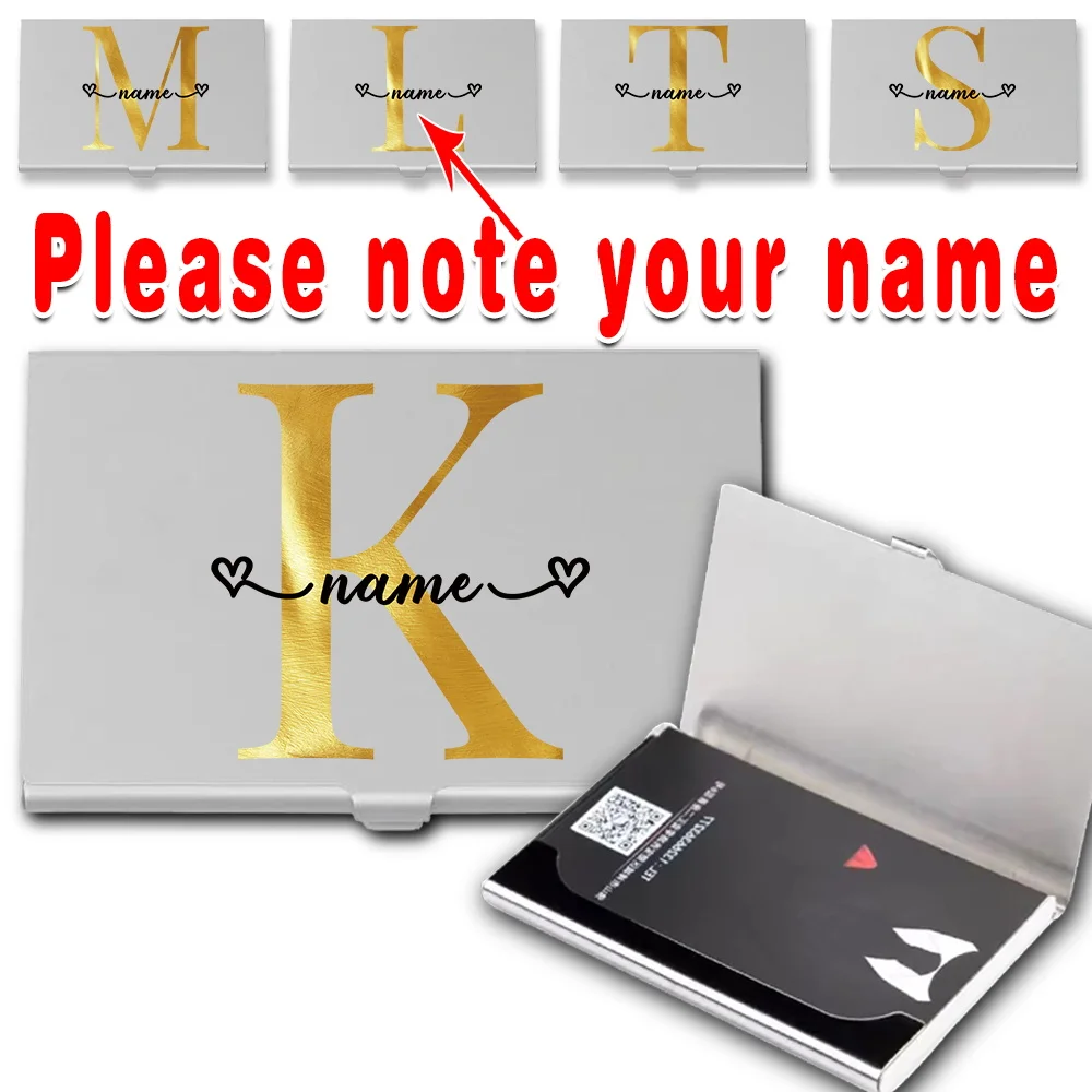 

Customized Name Holder Business Card Box Slim Postcard Storage Case Portable Credit Card Metal Organizer Protective Cover Wallet