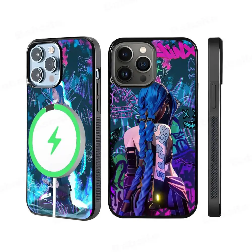 Image of Graffiti Arcane Jinxs Handyhülle Magnetische Hülle für iPhone 17 16 14 13 12 11 15 Pro Max Plus für Magsafe Wireless Charge Cover