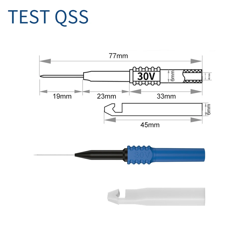 QSS 5pcs Multimeter Test Pin Probe Diagnostic Tool Insulation Wire Piercing Tester Needle Tip Repair Accessories Q.30009H