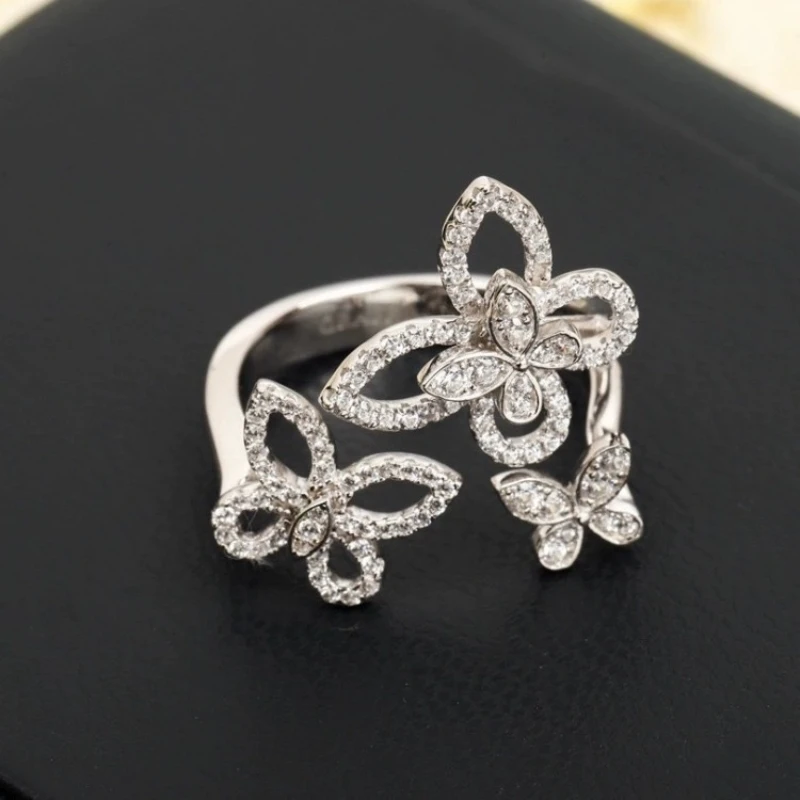 

New Hot Brand Anniversary Gifts Jewelry Butterfly Rings Diamond Rings S925 Jewelry Engagement Butterfly Ring Luxury Jewelry