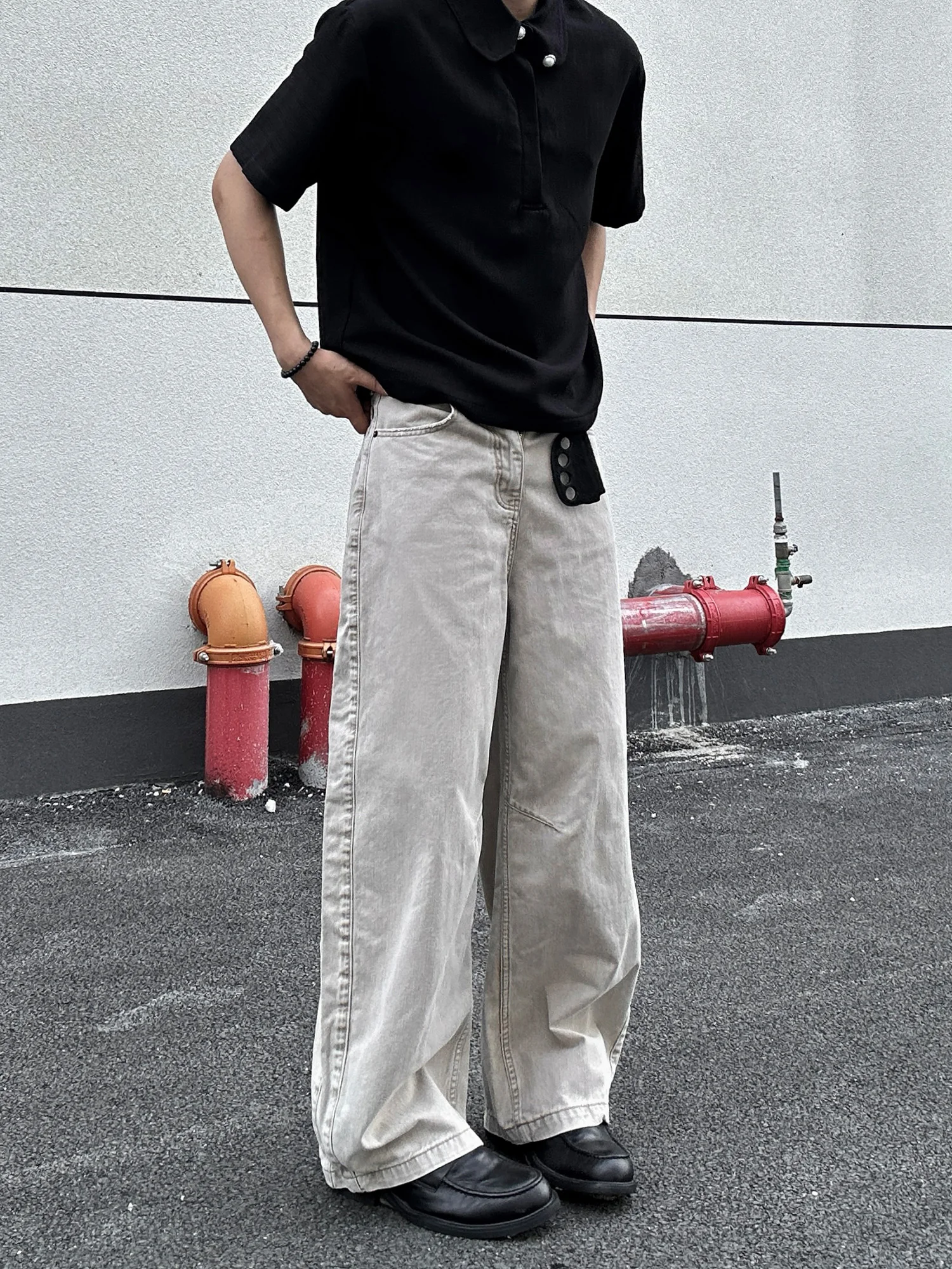 

Мужские джинсы в стиле ретро American Cleanfit Distred Knife: модные свободные повседневные брюки с застежкой-молнией на средней/низкой талии