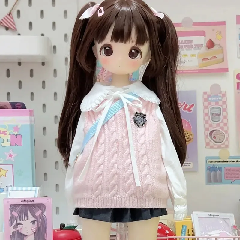 1/4 Bhd دمية Chitose متقلب قميص 45 سنتيمتر دمية تانك القمم سترة متقلب تنورة القوس الدانتيل الداخلية موضة التعادل شارة جوارب بيضاء