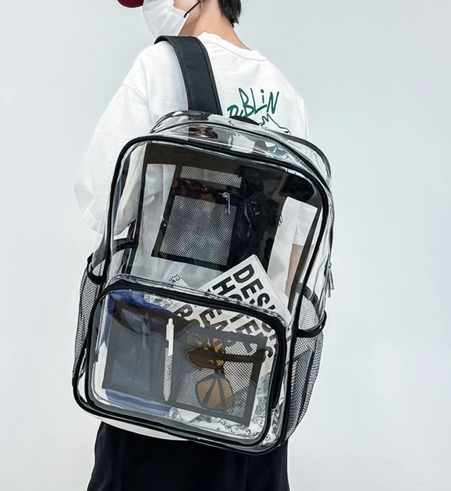 The New PVC Transparent Backpack Is Simple, Fashionable, Waterproof, A Multi-functional and Large-capacity Student Schoolbag