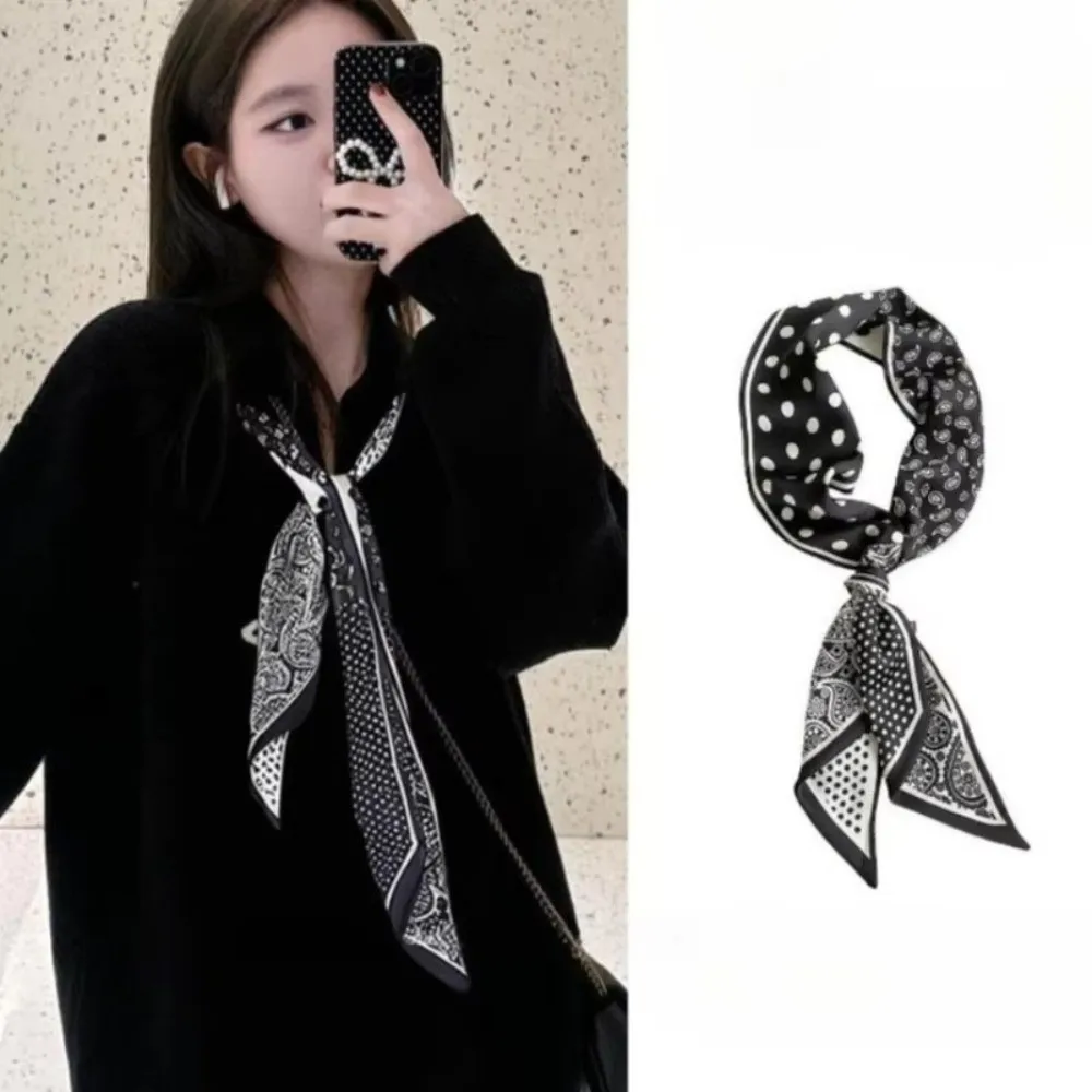New 140*6cm Long Narrow Scarf Decorative Multi-Function Thin Scarf Fashion Accessories Vintage Headband Daily Wear