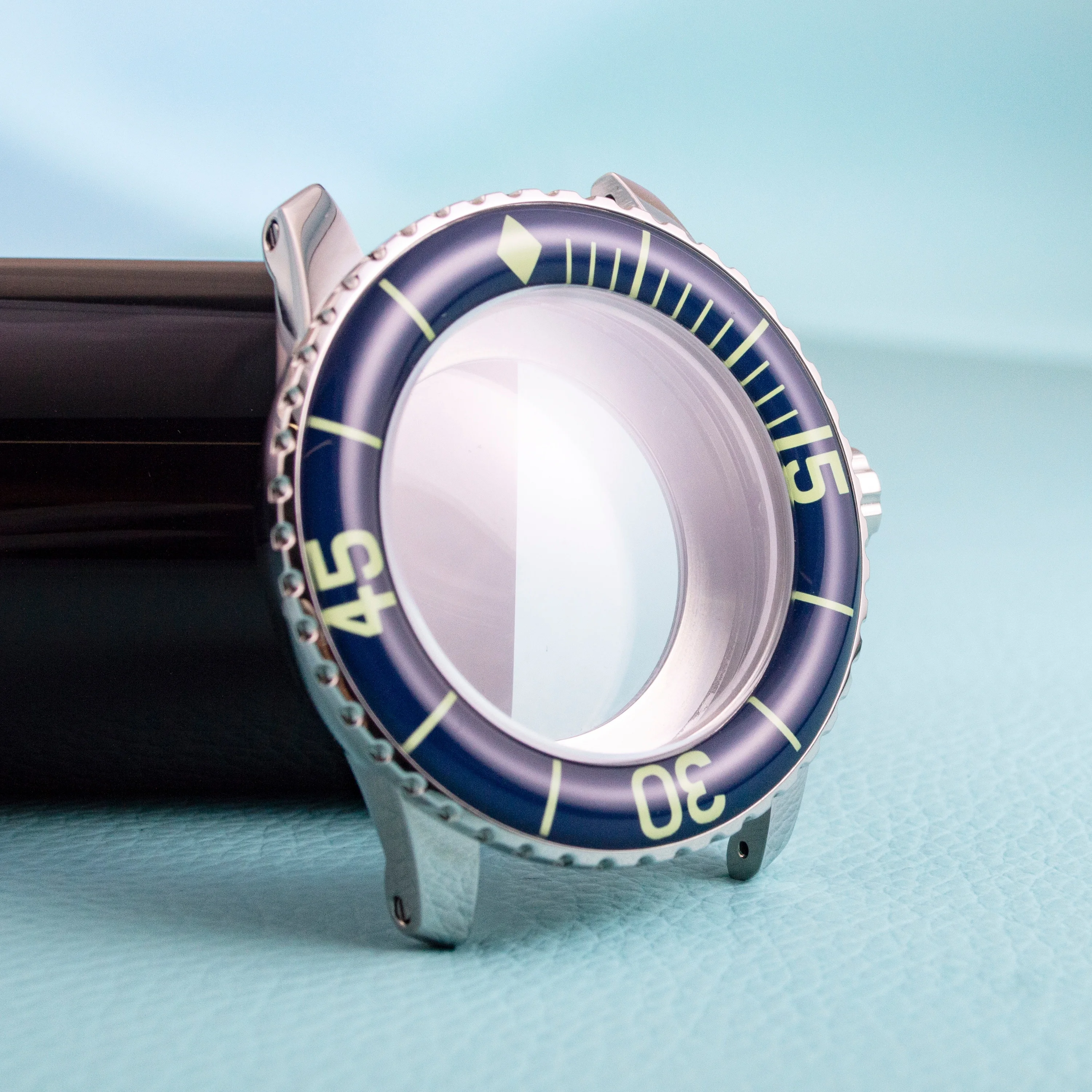 Stainless Steel NH35 Case 45mm Watch Case 10ATM Waterproof for Fifty Fathoms Watch Case fit NH35 Movement Sapphire Glass  Case