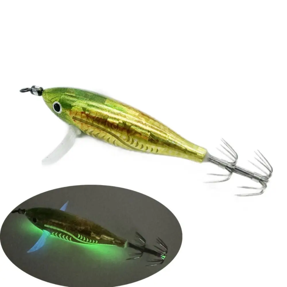 2023 Angelgerät Holzgarnelenköder Jigs Bleisinker Tintenfischhaken Tintenfisch 7,5 cm 5 g Oktopusköder Simulation