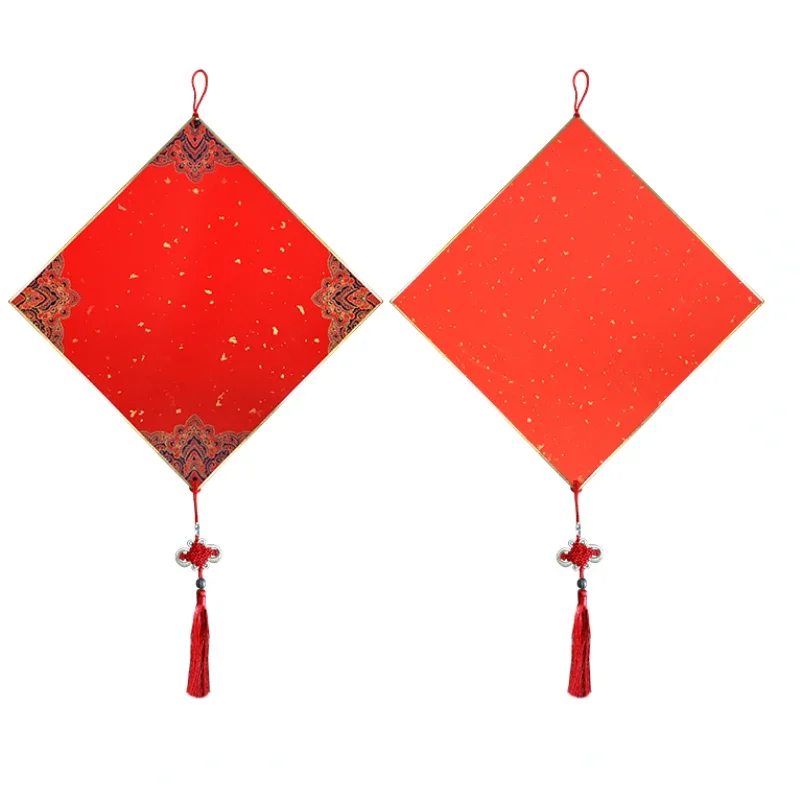 Batik Half Ripe Rice Paper Thicken Card Paper Handwritten Painted Spring Festival Couplets Red Paper Fu Character Couplet Papier