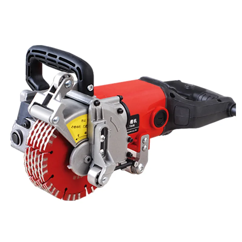 1900W Electric Circular  With 4 Blades Saw Slotting Machine Hydroelectric Installation Dust-Free Wall Concrete Cutting Machine