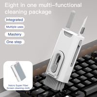 8 In1 Cleaning Kit Computer Keyboard Cleaner Brush Earphones Cleaning Pen For Headset LPAD Phone Cleaning Tools Keycap Puller