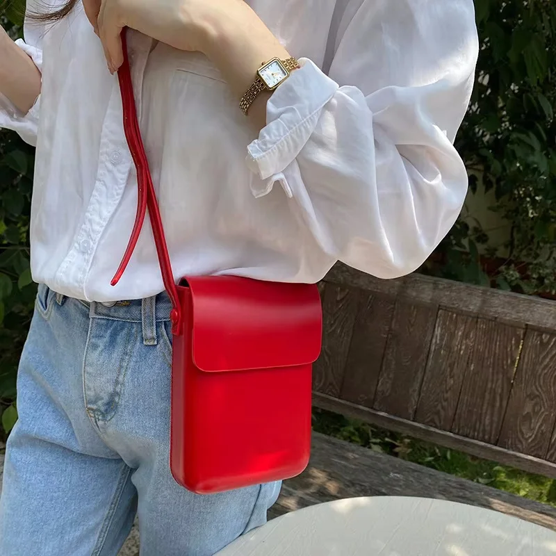 2024 Flap Crossbody Bags Women Mini PU Leather Shoulder Purses and Handbags for Girls Ladies Phone Simple Solid Designer Bag image 4