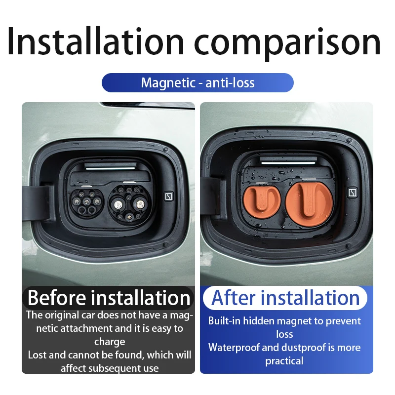 For Polestar 2 3 4 6 Magnetic Charging Port Protective Cover Silicone Cover Car Modification Suitable for men and women