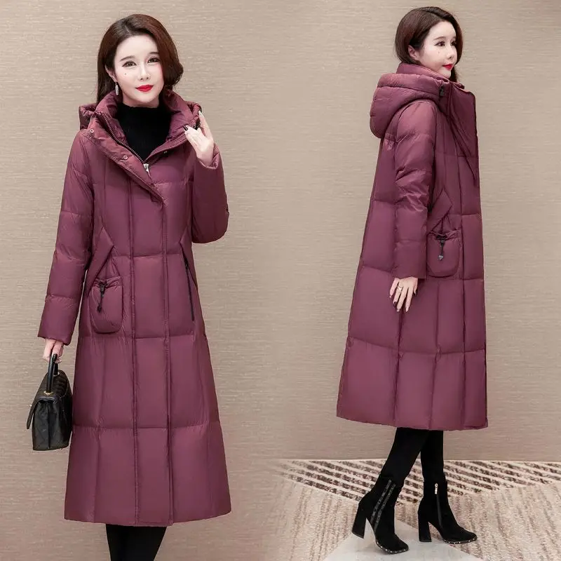 Women's Down Cotton Jacket Cotton Coat Warm Plus Size Mid-length Parkas New Slim Fit Cotton Coat Winter Versatile Thick Coat