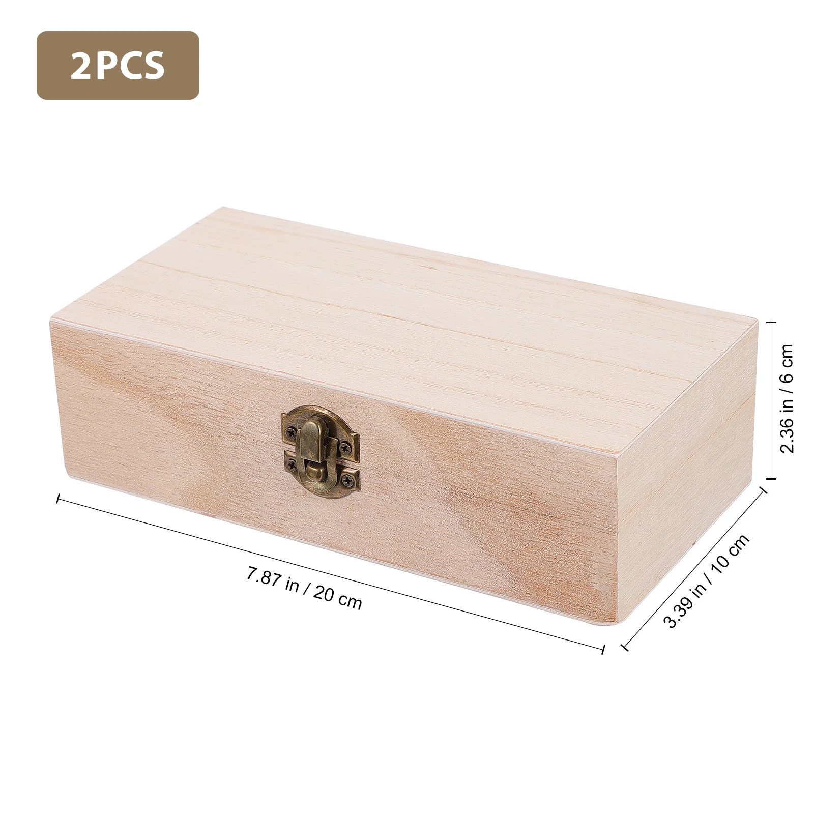 

1Set Creative Oblong Wooden Storage Boxes Smooth Finish Retro Buckle Design for Jewelry Preserved Flowers Gifts