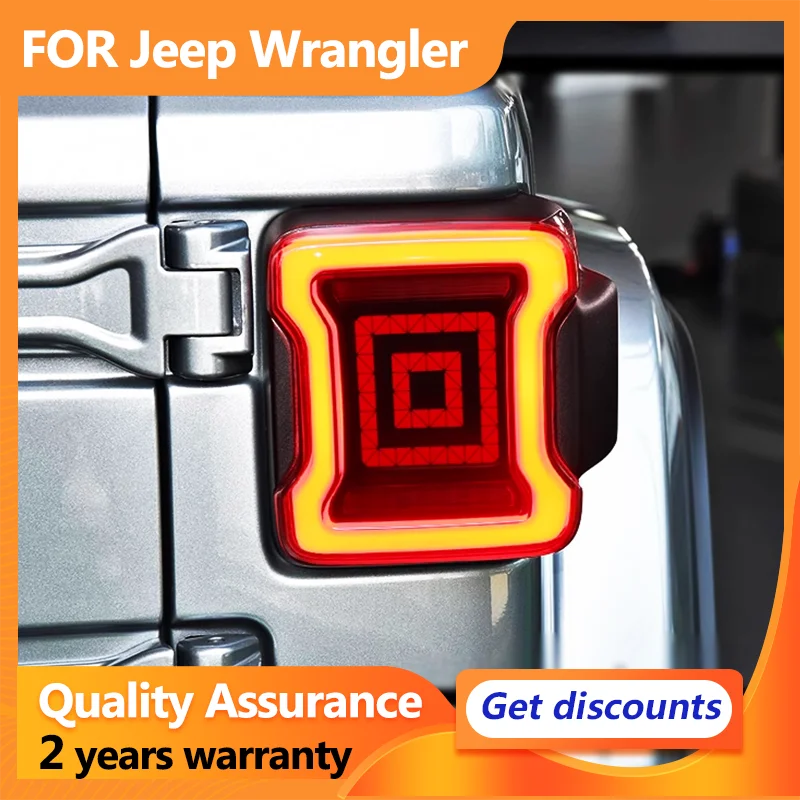 LED Tail Lights for Jeep Wrangler JL 2018 2019 2020 OLED Taillights Dynamic Turn Signal Car Rear Brake Lamp Reverse Back Light