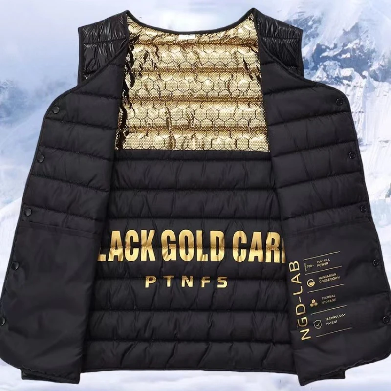 

Men' Sleeveless Vest Jackets Winter Fashion Male Cotton-Padded Down Vest Coats Men V Collar Warm Waistcoats Parkas Clothing 5XL