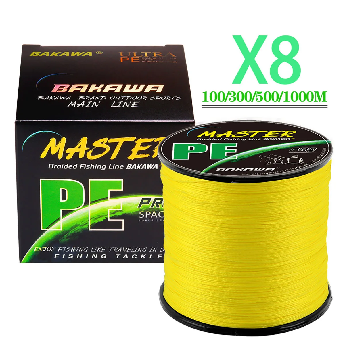 BAKAWA Braided Wire All For PE Fishing Line X4/X8 100/300m 7 Color MaxDrag 85LB Multifilament For Saltwater Weave Extreme Pesca