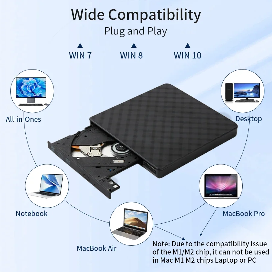 2 في 1 USB3.0 Type-C سليم خارجي DVD RW CD الكاتب محرك الموقد قارئ لاعب محركات الأقراص الضوئية لأجهزة الكمبيوتر المحمول DVD الموقد