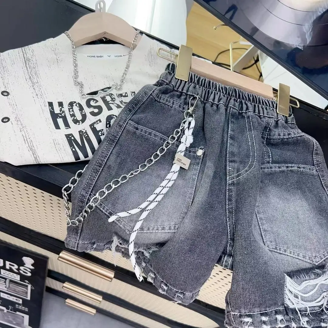 Boys' Summer Clothing 2026 Trendy Korean Style Shorts Cool Toddler Boys' Casual Outfit for 3-12 Years