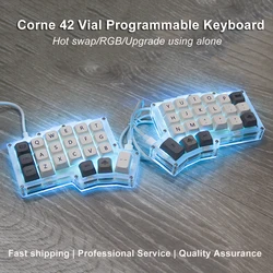 VIAL Keyboard Programable 42 Key Programable Mechanical Split Keyboard Gaming DIY Based on QMK Hot waps RGB Backlit Keypad Kit