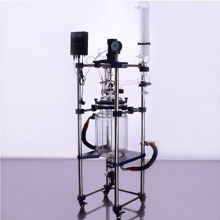 Large And Customizable Lab Chemical Jacketed Glass Reflux Condenser Reactor 10L 20L 50L 100L