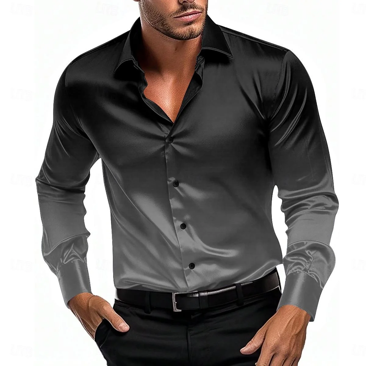 Men's shirt 3D printed lapel long sleeved shirt Spring/Summer business casual comfortable designer designed shirt