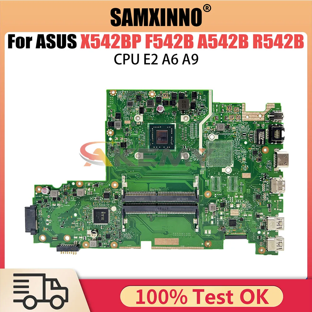 

X542BP Laptop Motherboard E2-9000 A9-9420 for ASUS X542B A580B K580B X542BA Notebook Mainboard