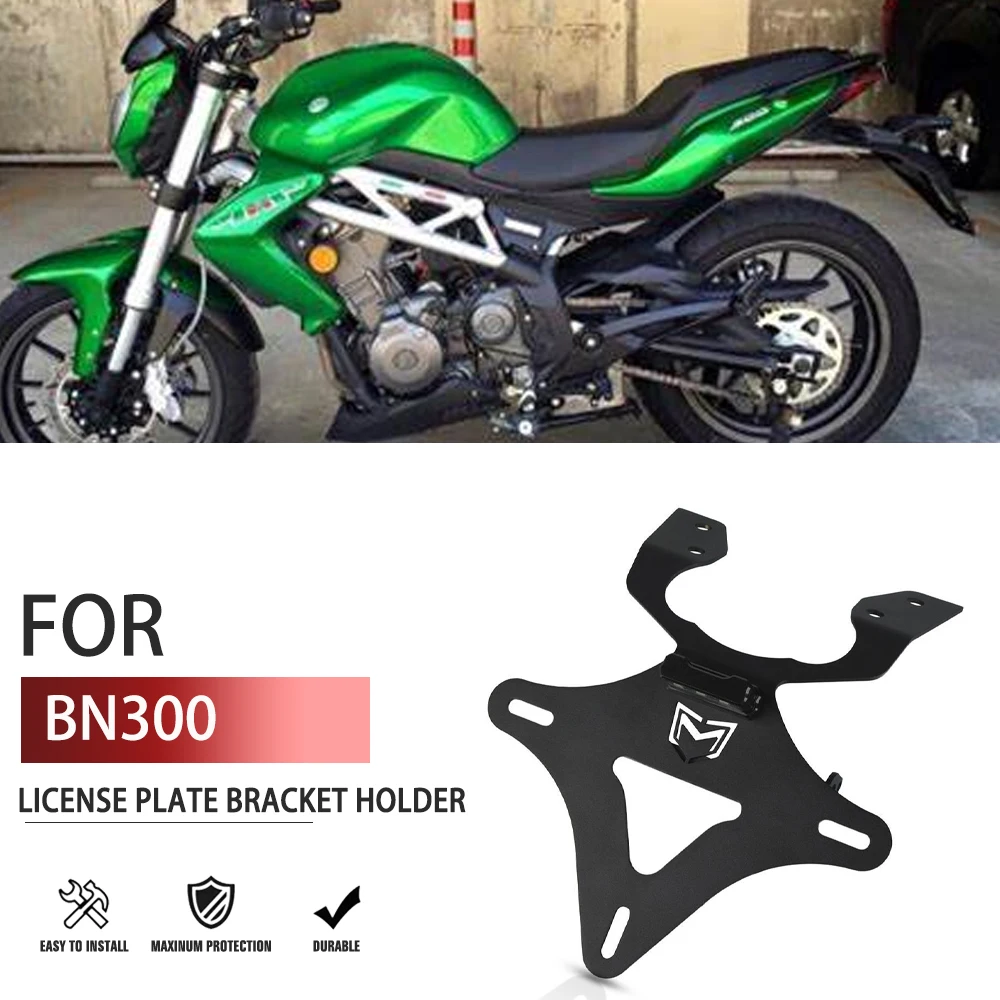 FOR Benelli BN300 BN 300 Motorcycle Accessories License Plate Bracket Licence Plate Holder Frame Number Plate Extended Fender