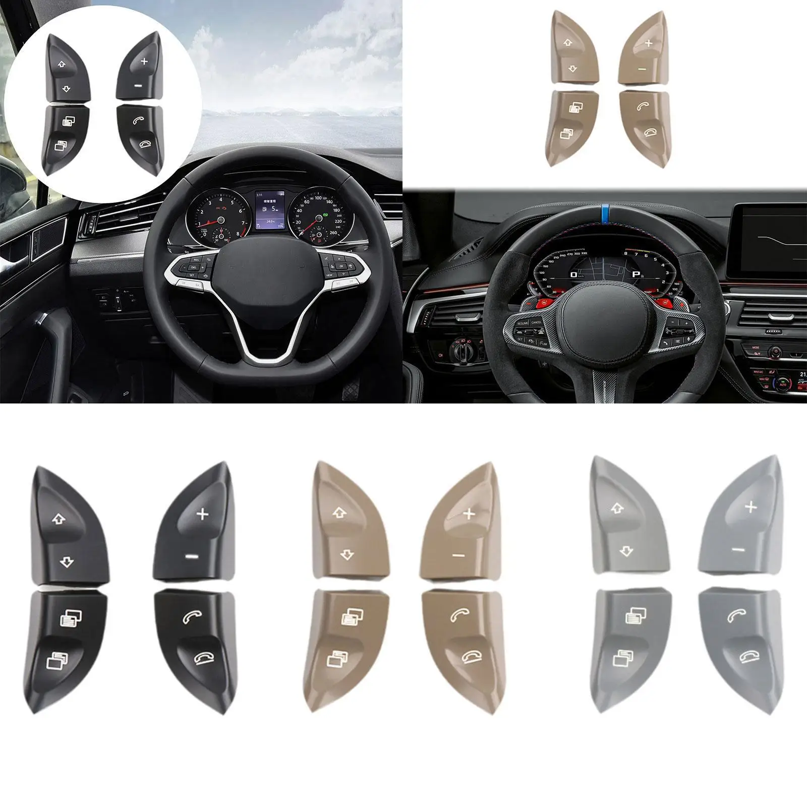 

Комплект кнопок переключения управления левым и правым рулевым колесом, запасные части для автомобиля, сменный полипропиленовый материал для Mercedes Benz S Class