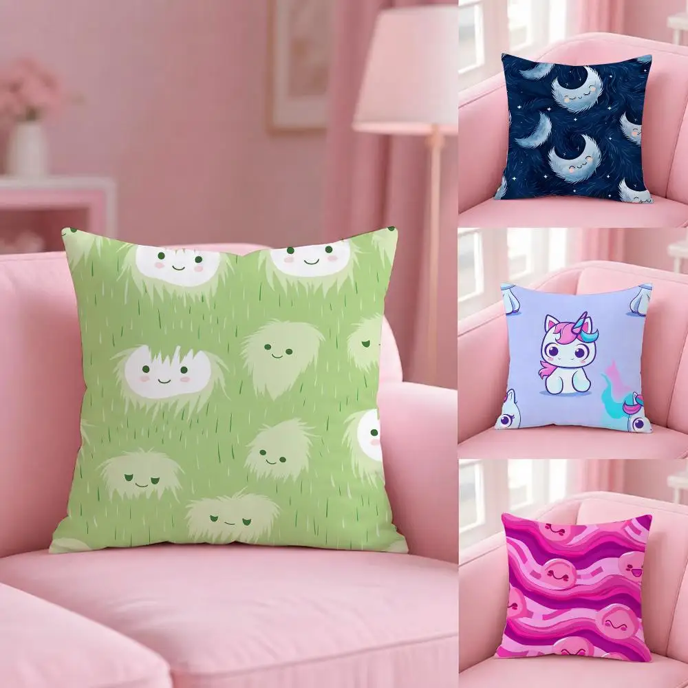 Cute animals unicorn Cushion Cover Soft Plush Pillowcase Double Side Cozy Cushion Cover Aesthetic Sofa Home Decor Gift