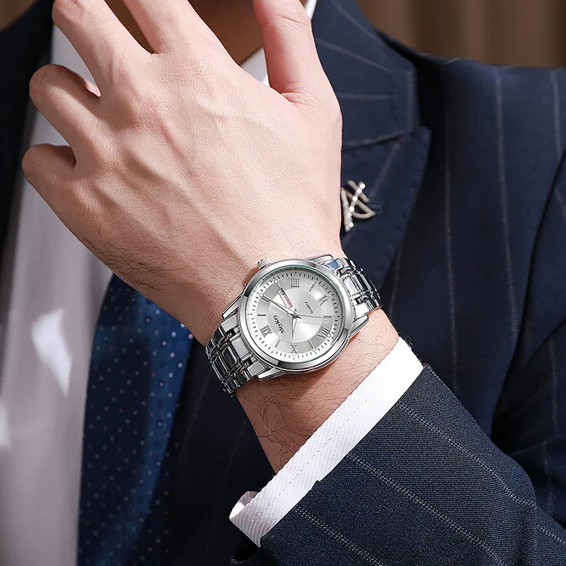 New Fashion Top Luxury Watch For Man Business Date Quartz Watch Men Famous Stainless Steel Watches Reloj Hombre Gifts Male Clock