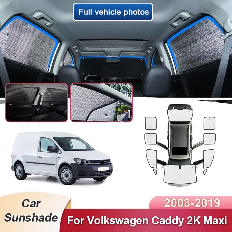 

Car Sunshades For Volkswagen Caddy 2K Maxi 2003-2019 2018 2017 2016 Full Cover Windshield Visor Anti UV Sunshade Accessories