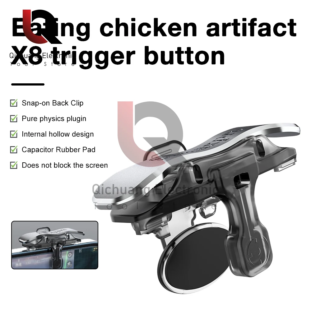 1 Pair X8 PUBG Mobile Game Controller Gamepad Trigger Aim Shoot Button L1R1 Game Shooter Controller Joystick For Smart Phone