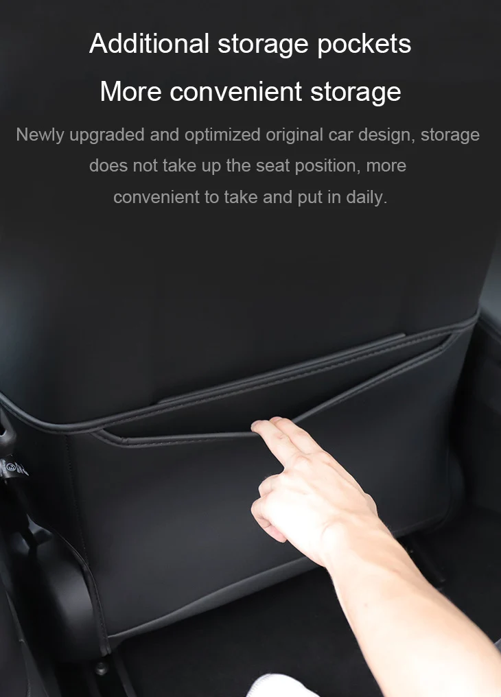 For Tesla Model 3 Highland 2024 Seat Back Semi-Pack Protective Child Anti-Kick Protectors Cover Mats Seatback Pad Accessories