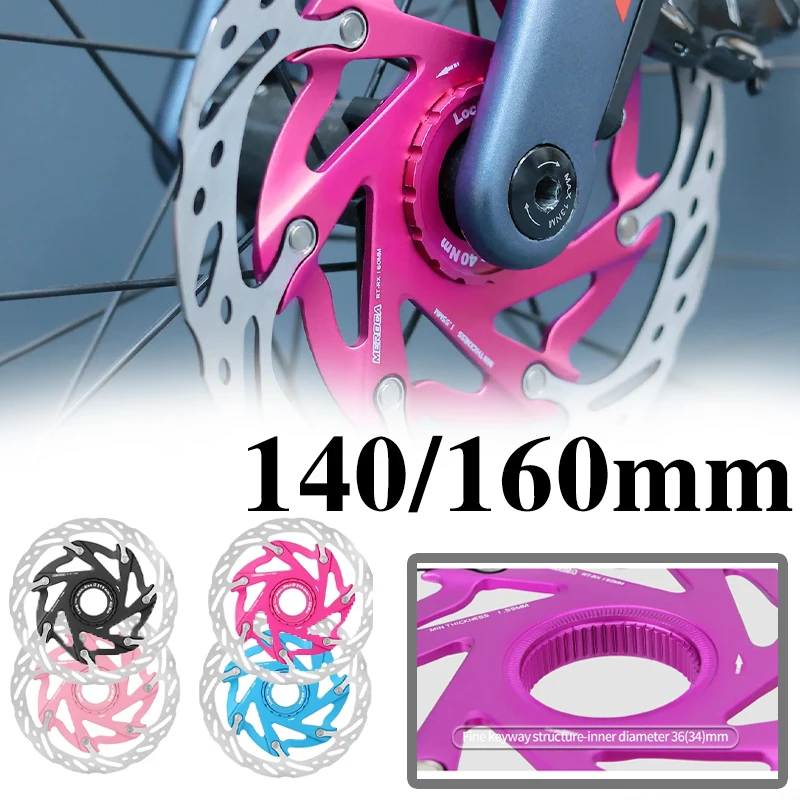 

160mm 140mm Centerlock Brake Disc MTB Road Bike 160mm Heat Dissipation Brake Discs Rotor Lightweight Floating Disc Brake