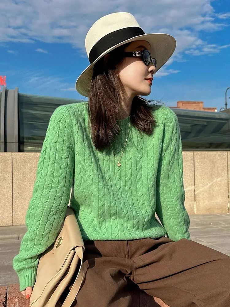 Ретро Ele с цветочным узором Lazy Sle Верхний вязаный свитер Camere Высококачественный длинный светящийся красивый свитер в Корейском стиле...