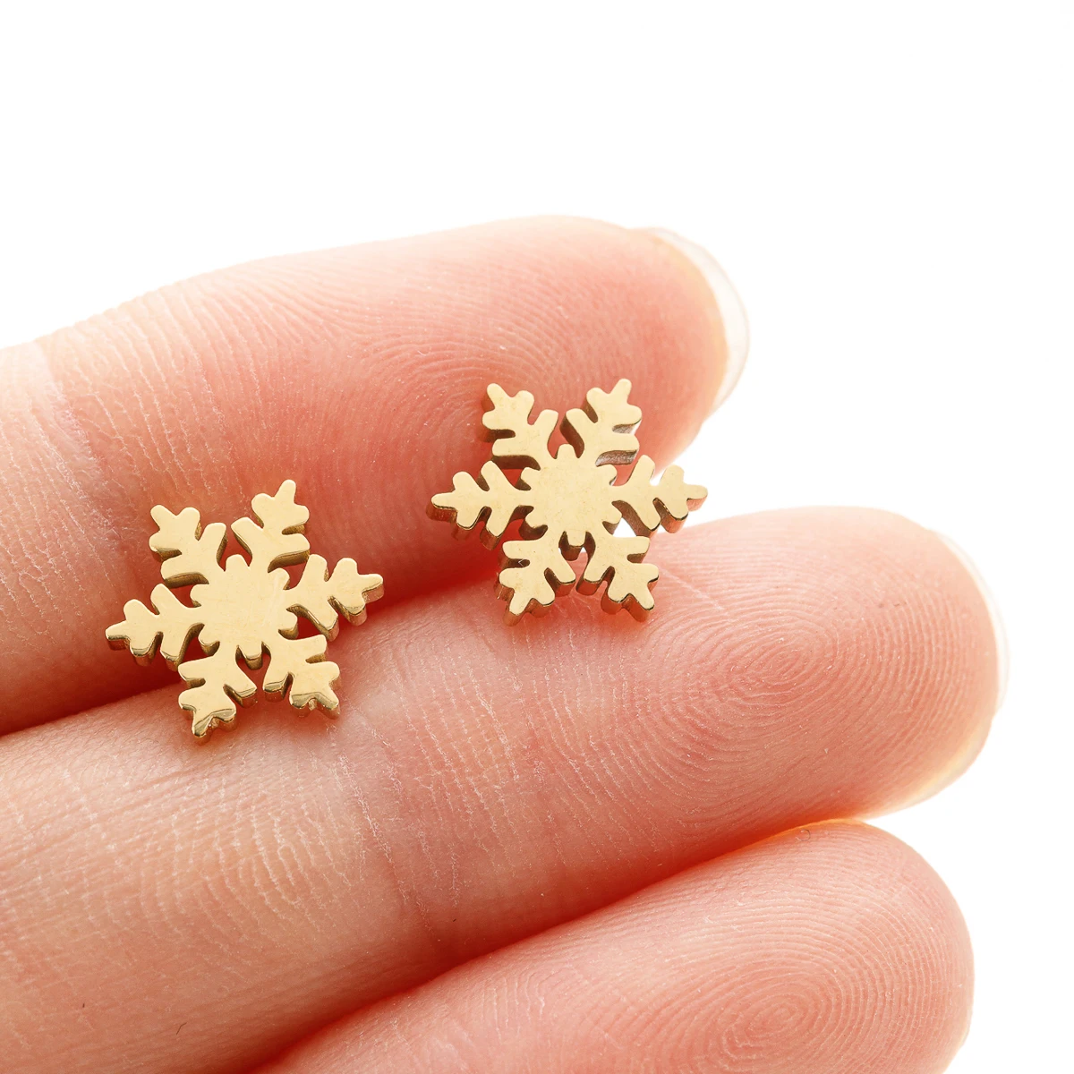 Hohe Qualität Edelstahl Ohrstecker Mädchen Schneeflocke Elch Hirsch Silber Farbe Tragus Piercing Damen Ohrringe Weihnachtsgeschenke – Detail 7