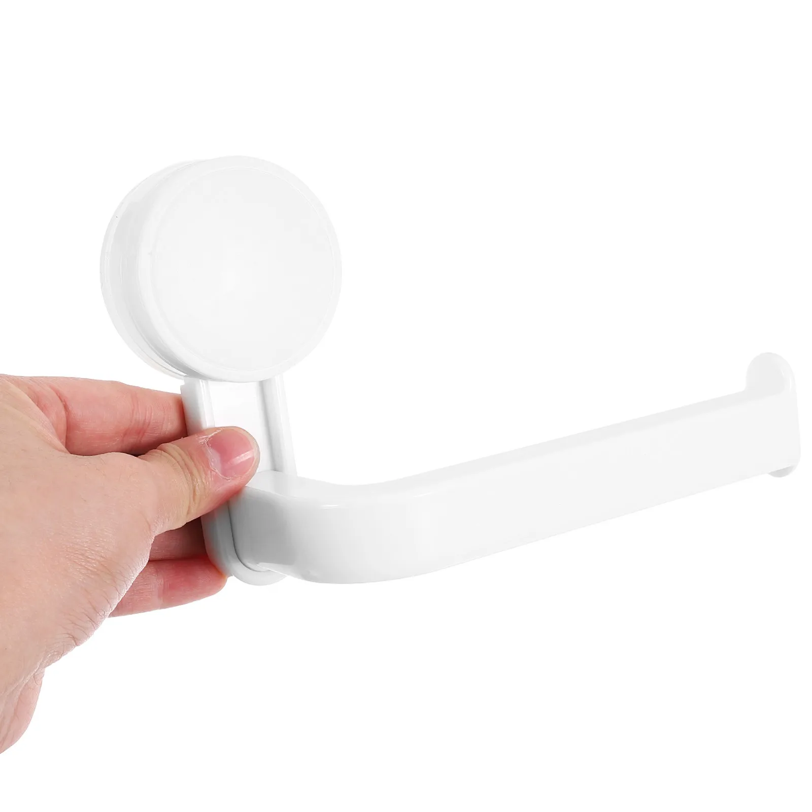 Wall Mounted Vacuum Suction Paper Holder No Drilling Required Toilet Tissue Organizer Easy Roll Change Towel Rack Bathroom