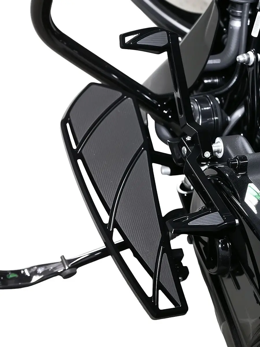 Zwarte Phantom-vloerplanken Voetsteunen Shifter Peg-pedaalset voor Harley Touring Road Glide - afbeelding 2