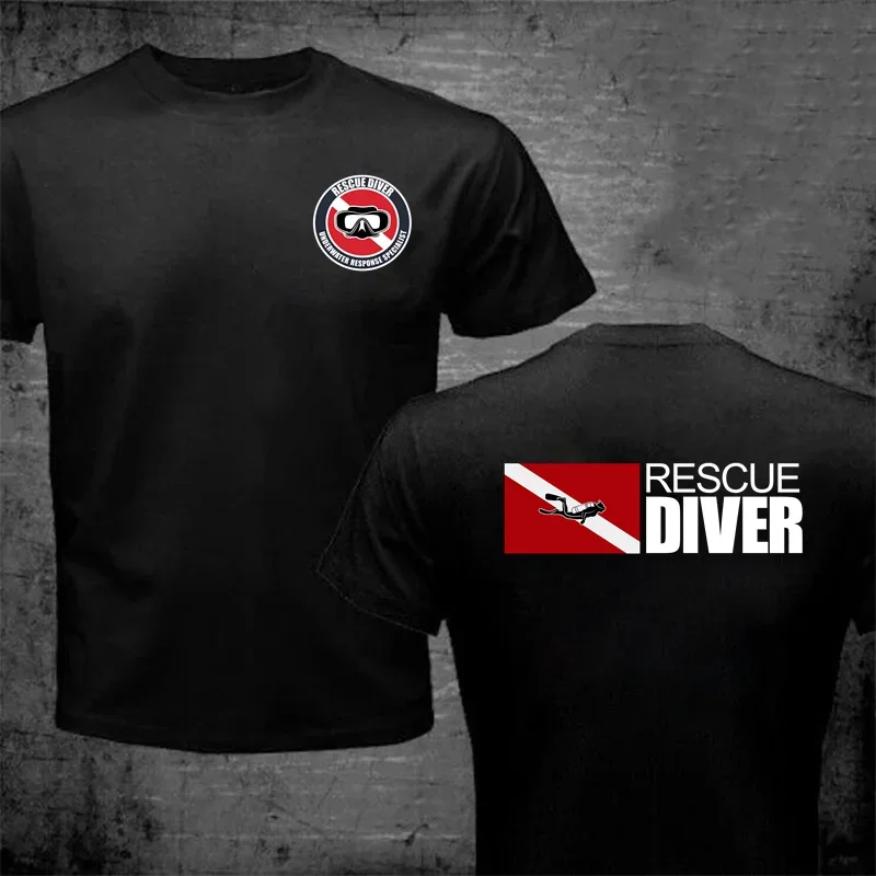 Rescue Diver Flag T-shirt Funny Scuba Diving T-Shirt Fan Gift Idea T Shirt Casual Dive Tee Shirt Streetwear Clothing Tops Tshirt