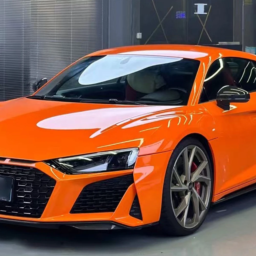 

Автомобильная наклейка, ярко-оранжевая упаковка, виниловая пленка, без пузырьков, самоклеящаяся наклейка для кузова автомобиля, автомобильные аксессуары, внешнее украшение