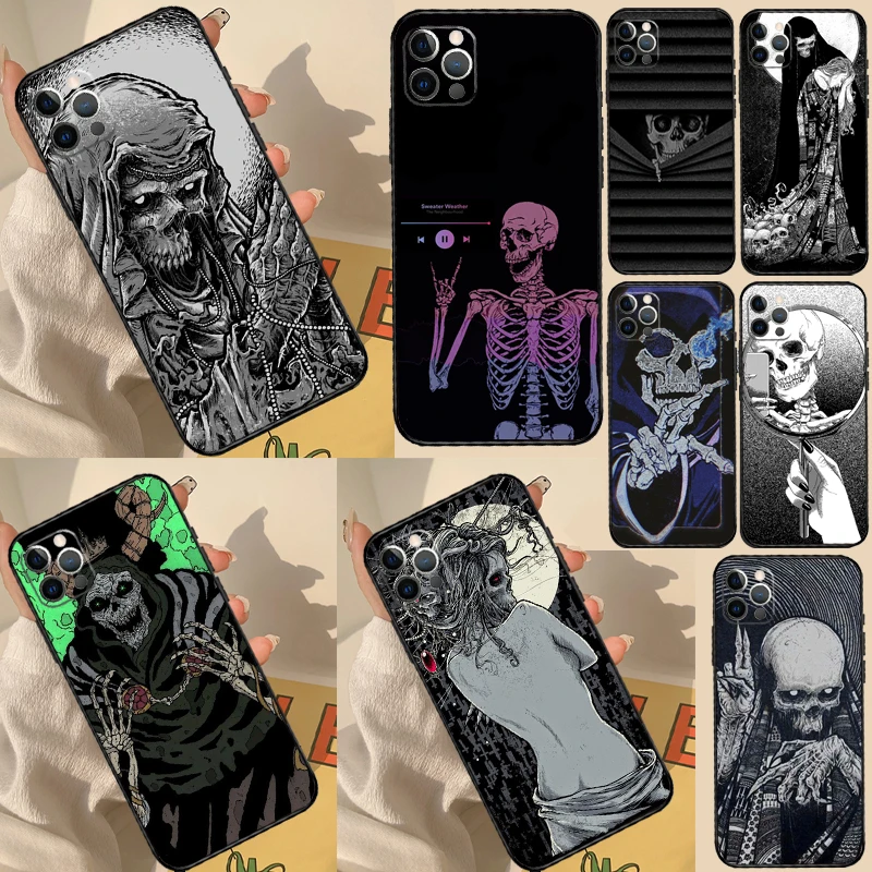 Moda gótica crânio caso para samsung galaxy m12 m56 m06 m32 m52 m35 m55 m15 m11 m13 m14 m16 m36 m31 m53 m34 m54
