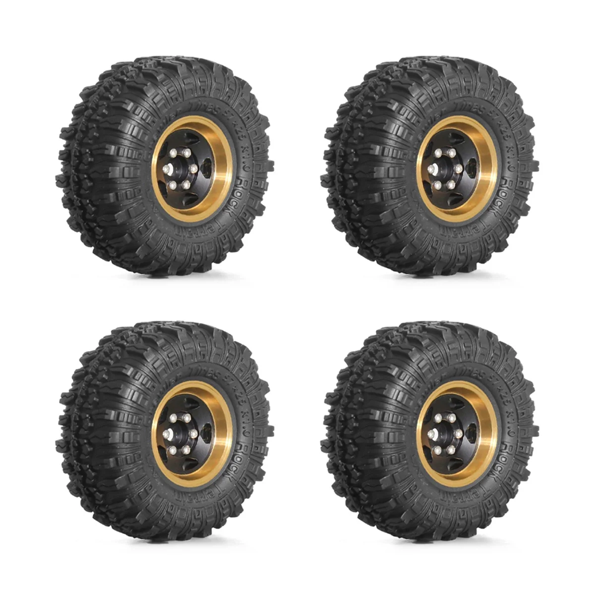 1.0Inch Metal Wheels with Tires Upgrade Hub Tyre Set for 1/18 RC Crawler Car TRX4-M SCX24 RC Car