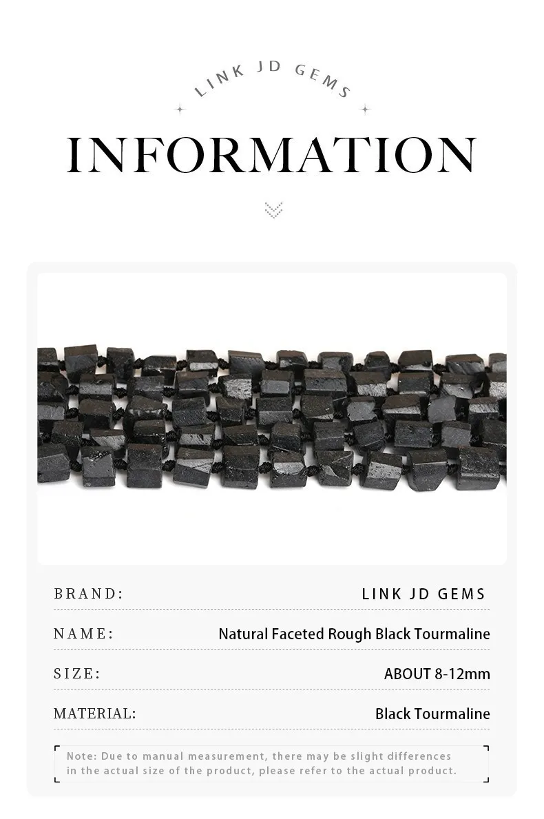 Unregelmäßige natürliche facettierte raue schwarze Turmalin Fluorit rote Jaspis Heils tein lose Perlen für Schmuck herstellung DIY Armbänder – Detail 1